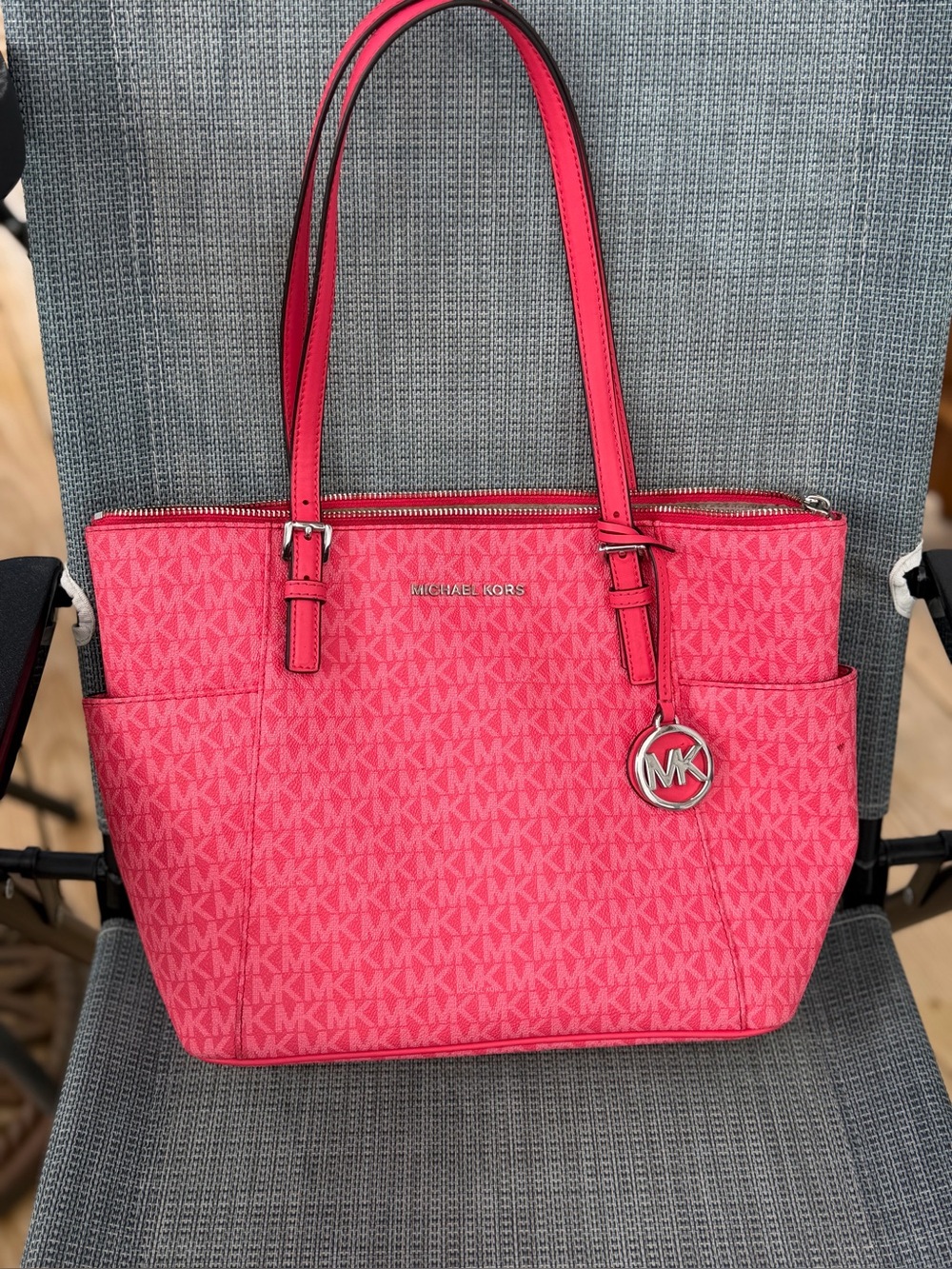 🪷Michael Kors Jet Set East West Top Zip Tote Geranium Pink🪷